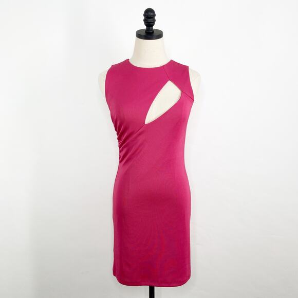 NBD Phoebe Dress Fuchsia Ribbed Cutout Mini Revolve Party Date Night Size S - Picture 2 of 10